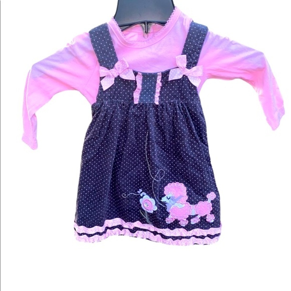 Nanette Lepore kids retro style poodle dress; 24 months; pink & blue